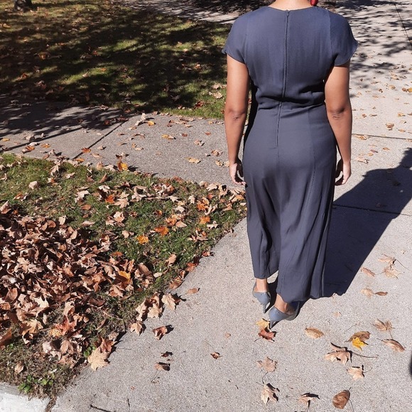 Vtg Giorgio Armani Le Collezioni Grey Maxi Dress Size 10 - Picture 7 of 15